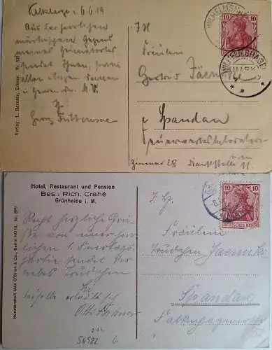 56982 2 AK Grünheide i.M. Löcknitz Partie 1919