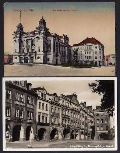 56731 AK Hirschberg Riesengebirge Fotokarte Markt 1939 Kunst- u Vereinshaus 1919