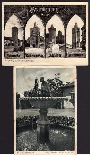 57128 2 AK Brandenburg Havel Fritze Bollmann Denkmal um 1930