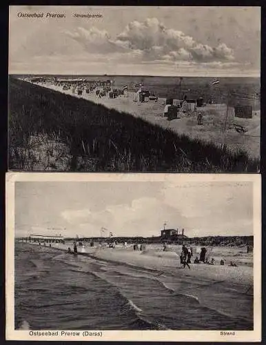 56977 2 AK Ostseebad Prerow Strandpartie 1918 + ca 1925