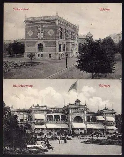 57021 2 AK Göteborg Stadsbiblioteket Trädgardsföreningen um 1910