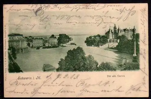 57504 AK Schwerin i. M. 1903 Schloss Der alte Garten