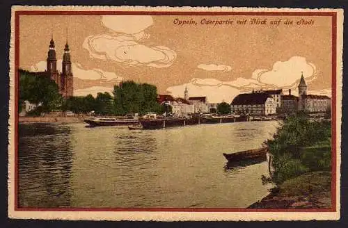 57771 AK Oppeln Oderpartie mit Blick auf die Stadt 1920