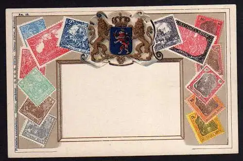 57259 AK Philatelie Ansichtskarte Wappen Deutsches Reich Germania um 1910