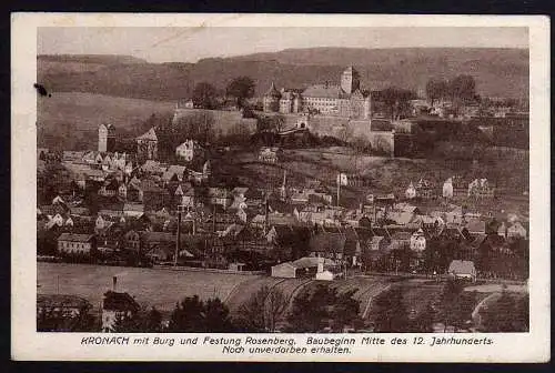 57342 AK Kronach Burg Festung Rosenberg 1928