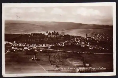 57814 AK Schloß u. Stadt Augustusburg Fliegeraufnahme um 1930
