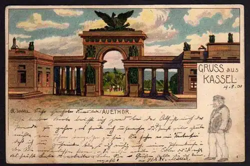 57797 AK Litho Kassel Auetor Künstlerkarte R. Jeschke 1901