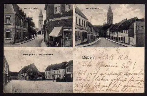 58304 AK Bad Düben Mittelstraße Mühlstraße Markt 1918
