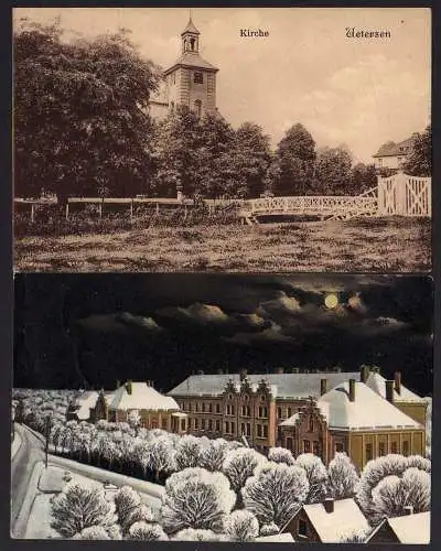 58162 2 AK Uetersen Kirche 1909 Kgl. Seminiar Winterbild 1920