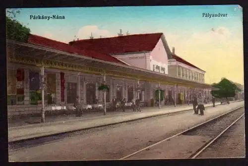 58035 AK Štúrovo Parkany Nana Palyaudvar Bahnhof ungelaufen ca. 1920