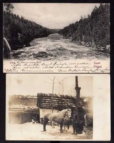 58183 2 AK Nokia Suomi Finland 1904 Schimmel Pferd