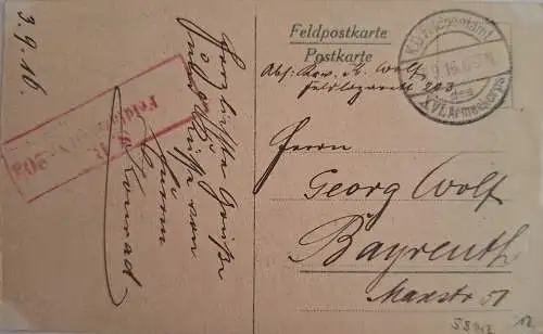 58142 AK Buzancy 1916 Feldpost