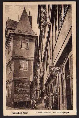 58621 AK Frankfurt Main Flöser Gäßchen Fünffingerplatz um 1930