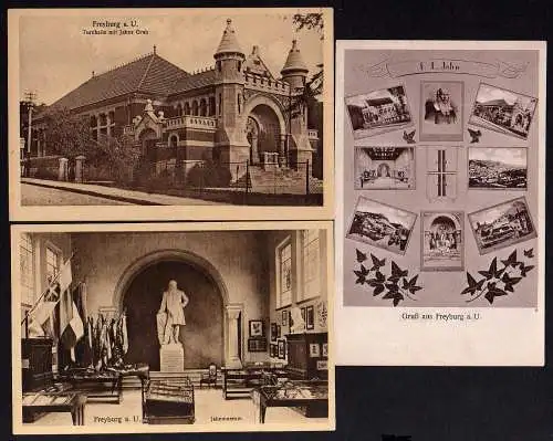 58407 3 AK Freyburg Unstrut Jahn Turnhalle Museum … Grab um 1920