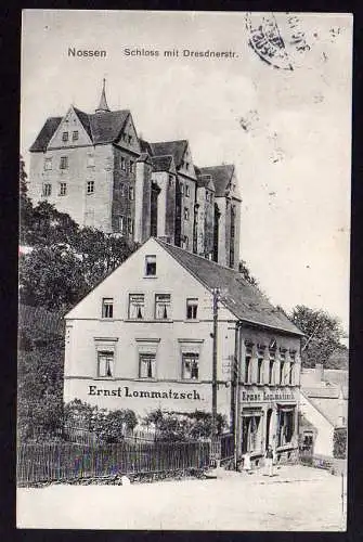 58487 AK Nossen 1906 Geschäftshaus Ernst Lommatzsch Dresdner Straße