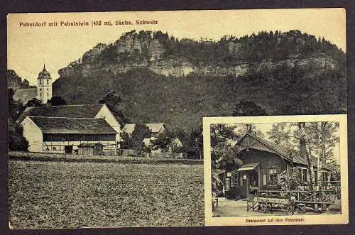 58573 AK Pabstdorf mit Pabststein Sächs. Schweiz 1917