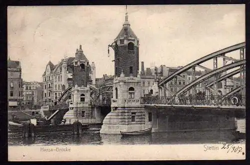 58559 AK Stettin Hansa Brücke 1907