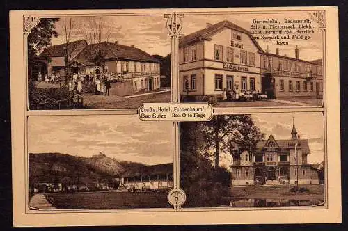 58412 AK Bad Sulza Hotel Eschenbaum Gartenlokal Badeanstalt Ballsaal 1921
