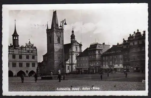 60353 AK Leitmeritz Matktplatz Ring Litomerice Fotokarte 1940 Feldpost