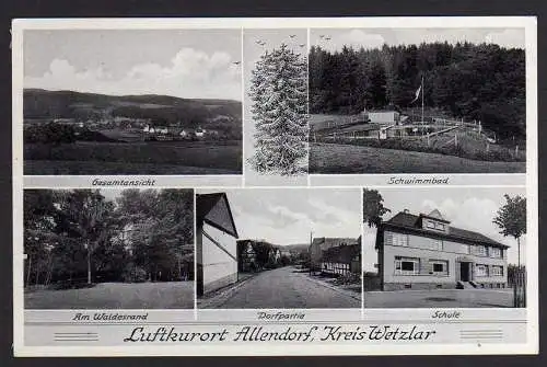60745 AK Allendorf Kr. Wetzlar Schwimmbad Schule 1942 Schwimmbad Dorfstraße