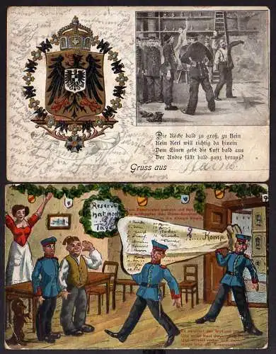 60278 2 AK Mainz Militär Reserve hat noch … Tage 1912 Wappen