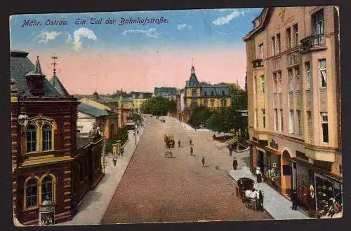 60479 AK Ostrava Mährisch-Ostrau 1915 Bahnhofstraße Feldpost K.D. Feldpostamt