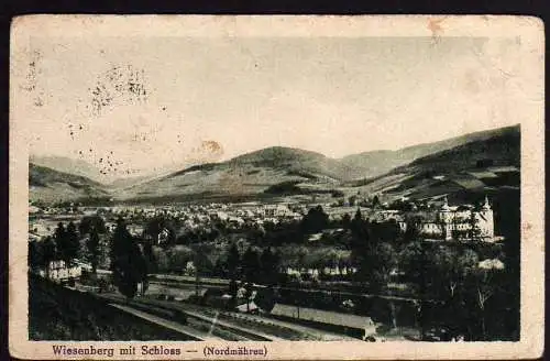 61103 AK Wiesenburg mit Schloss 1927 Nordmähren