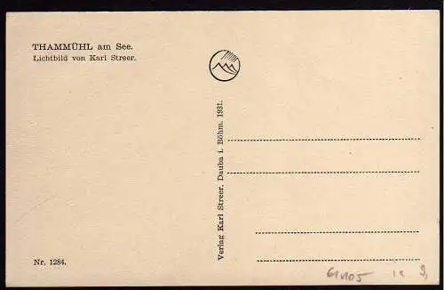61105 AK Thammühl am See 1931 Stare Splavy