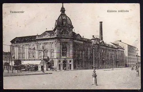 61246 AK Timisoara Temesvar Temeswar um 1915 Korona szalloda