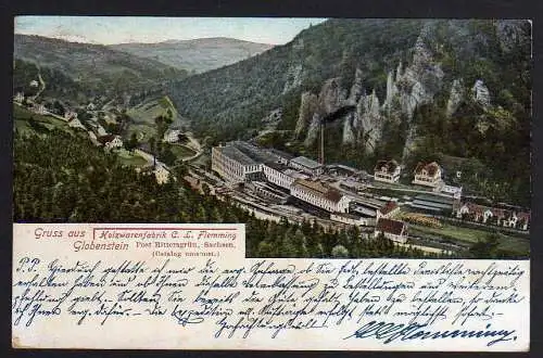 62787 AK Globenstein Holzwarenfabrik 1906 Breitenbrunn  Erzgeb.