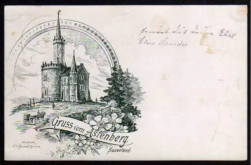 63433 AK Astenberg Sauerland 1897 Verlag Stumpf Bochum  Winterberg