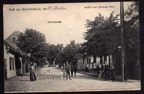63261 AK Wendisch Buchholz 1913 Friedrichstraße Gasthof zum Schwarzen Adler