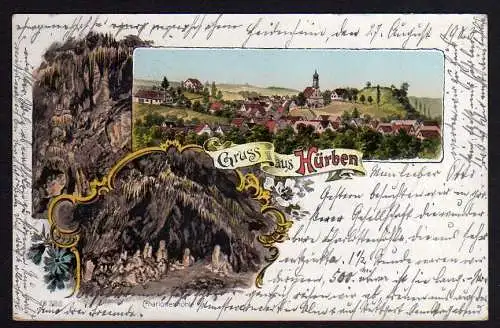 63370 AK Hürben Giengen 1903 Litho Charlottenhöhle Heidenheim an der Brenz