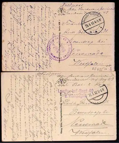 63635 2 AK Mitau Jelgava Lettland 1917 Feldpost Drixe