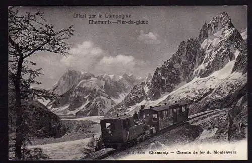 64218 AK Chamonix Mer de glace Eisenbahn Zug Chemin de fer du Montenvers