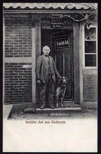 65512 AK Schäfer Ast aus Radbruch mit Hund 1908