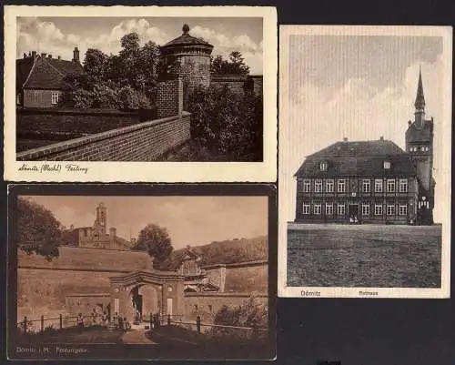 66148 3 AK Festung Dömitz Festungstor Rathaus Vollbild