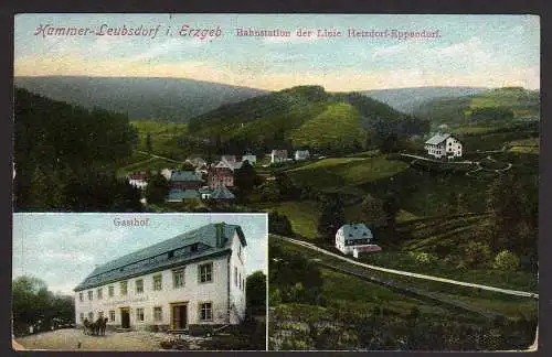 66651 AK Hammer Leubsdorf E. Gasthof Bahnstation  1907