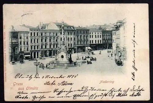 66921 AK Olmütz Olomouc 1898 Niederring mit Brunnen
