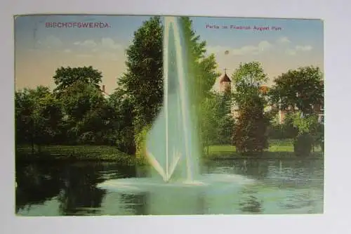 67512 AK Bischofswerda 1935 Friedrich August Park Goldbach Landpoststempel