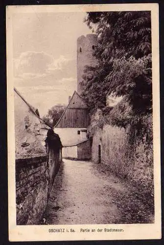 67244 AK Oschatz Partie an der Stadtmauer 1922