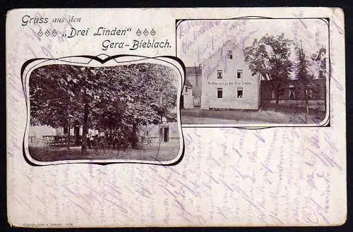 69801 AK Gera Bieblach Restaurant Drei Linden 1900