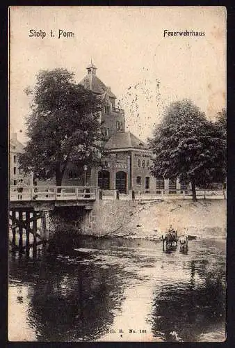 73115 AK Stolp in Pommern Feuerwehrhaus 1915 Straz pozarna
