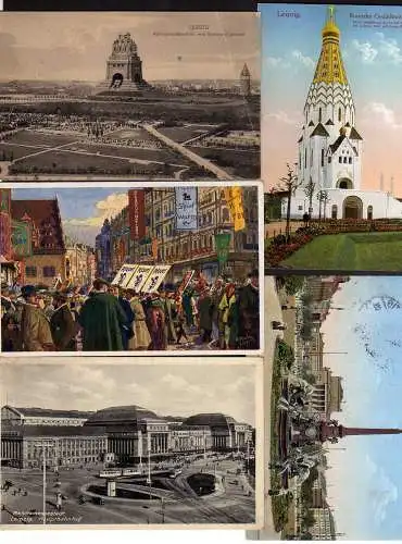 74631 5 AK Leipzig Mustermesse 1939 SST Russische Kirche 1914 Grimmasche Straße