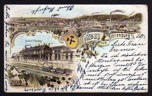 74454 AK Vienenburg Litho 1898 Bahnhof