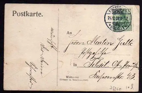 75860 AK Ebersbach 1908 Vergnügte Feiertage 4 Damen am Tisch