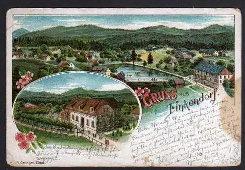 76419 AK Finkendorf bei Zittau 1900 Polesí Rynoltice