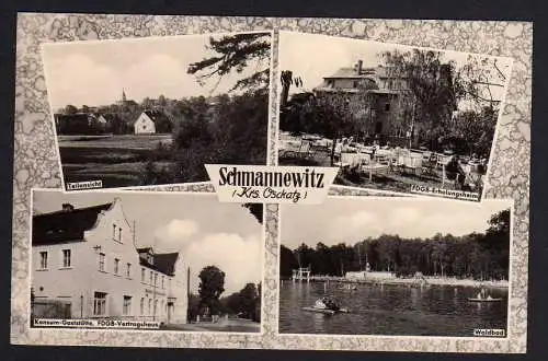 76564 AK Schmannewitz Kr. Oschatz Konsum Gaststätte FDGB Vertragshaus Waldbad