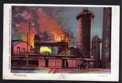 77822 AK Witkowitz Hochofen Litho 1900 Witkowitzer Eisenwerke
