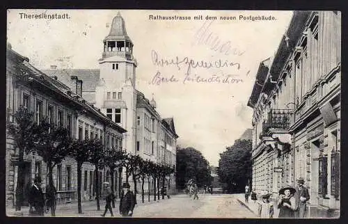 78574 AK Theresienstadt Rathausstrasse Neue Post 1910
